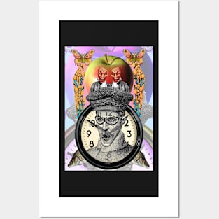 Clock Faced Apple Fish Man (Artwork by The Shend) Posters and Art